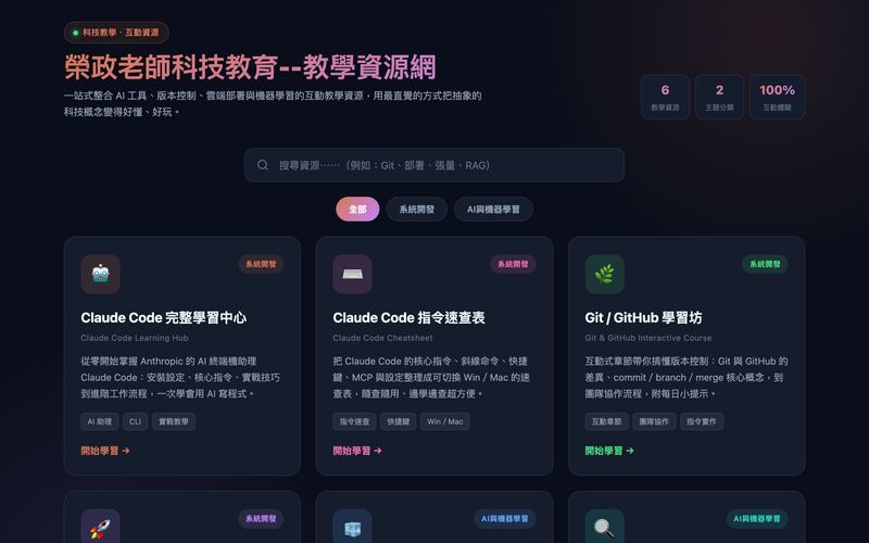 科技教育教學資源網 網站畫面